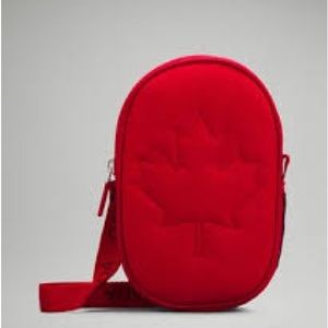 Red Lululemon crossbody future legacy bag.